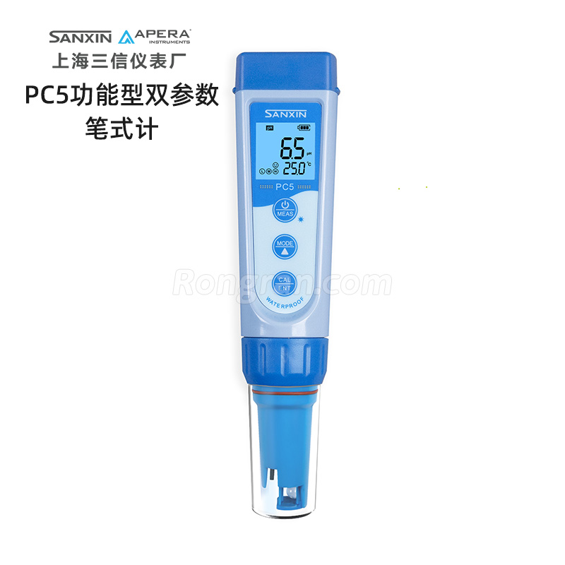 上海三信PC5功能型雙參數(shù)筆式計（pH/電導(dǎo)率/TDS）